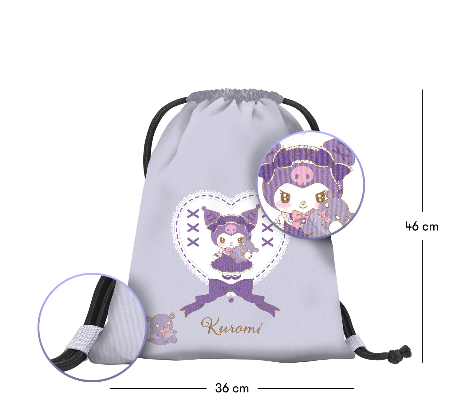 baagl-kuromi-sweet-one-sac-gym-sport-fille image 3