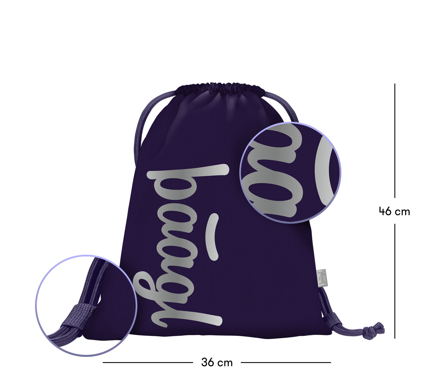 baagl-gym-sacks-plum-sac-de-sport-prune-cordon image 3