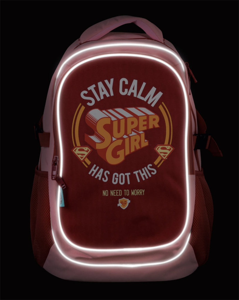 baagl-supergirl-stay-calm-sac-dos-scolaire-poncho-pluie image 5