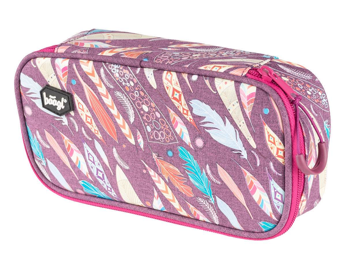 baagl-feathers-trousse-scolaire-rigide-double-fille image 1