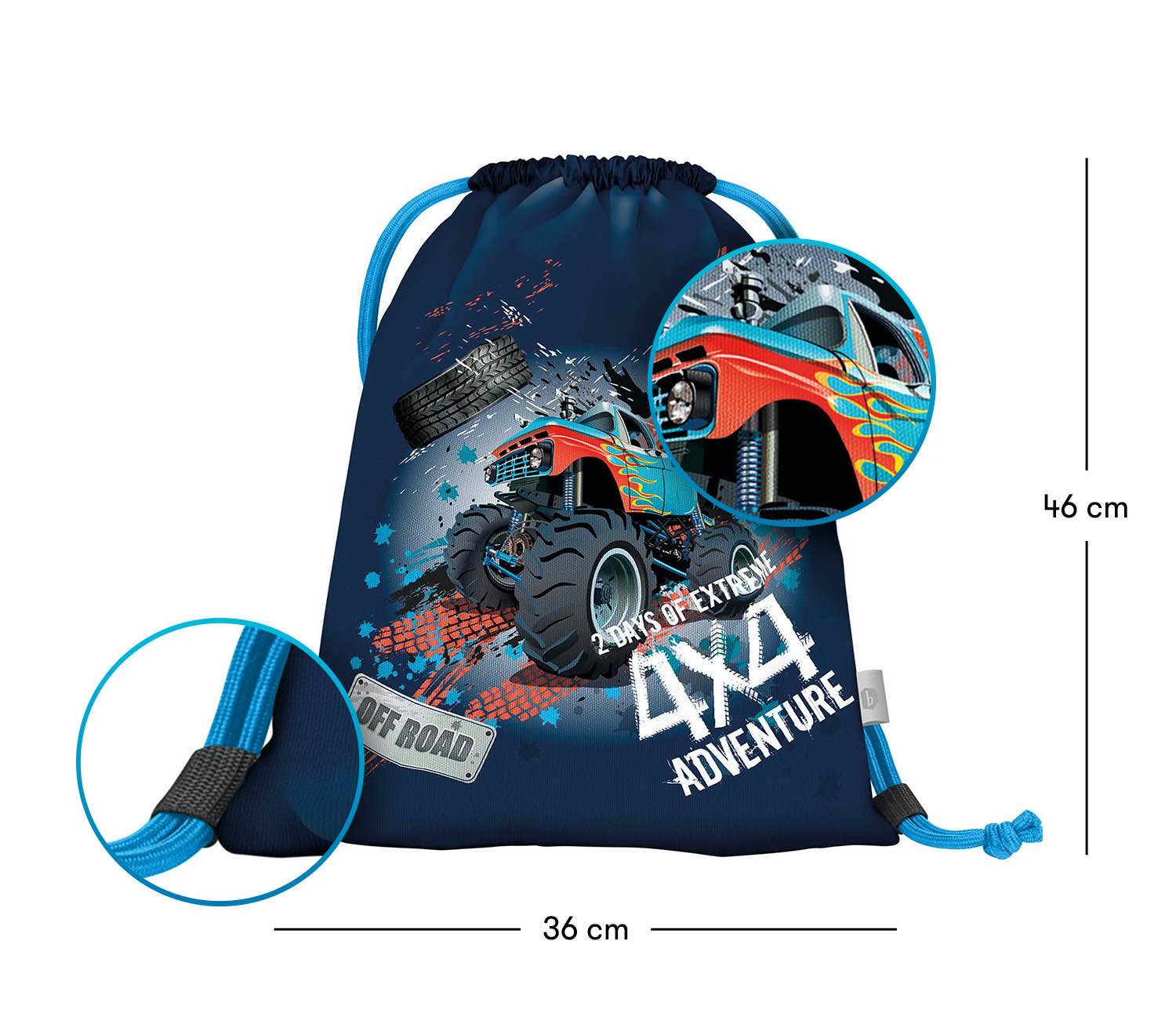 baagl-truck-sac-gym-enfant-cordons-motif-camion image 3