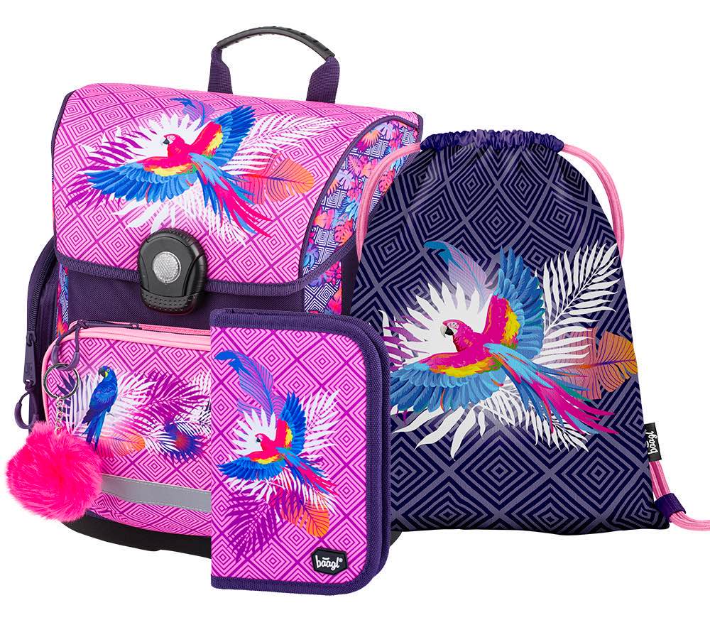 baagl-parrot-set-cartable-cp-18-l-ergonomique-fille image 1