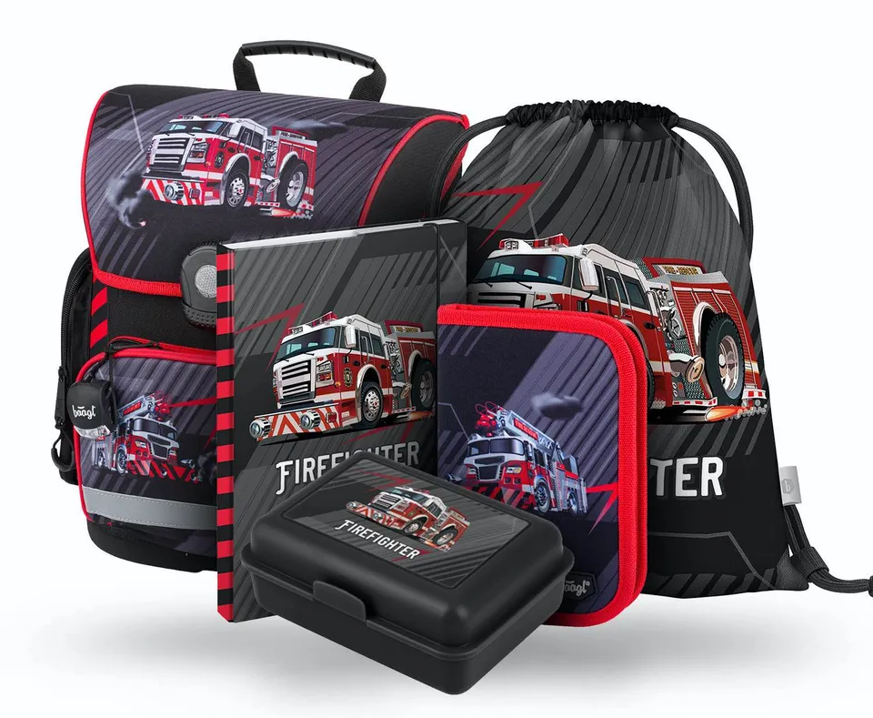 baagl-firetruck-ii-kit-scolaire-cartable-camion-pompier image 1