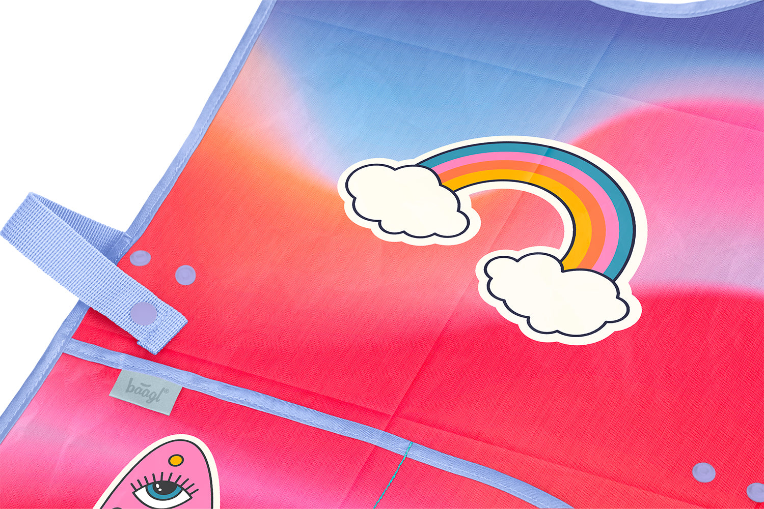baagl-rainbow-red-tablier-enfant-poches-lavable-cole image 3