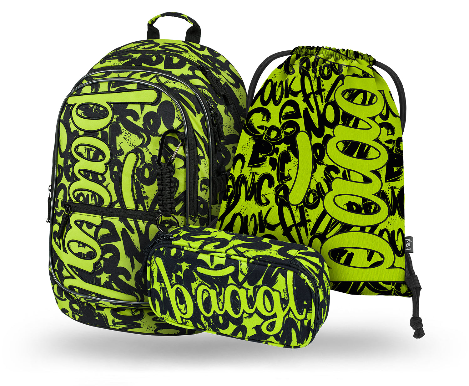baagl-core-lime-sac-dos-scolaire-ensemble-3-pi-ces-vert image 1