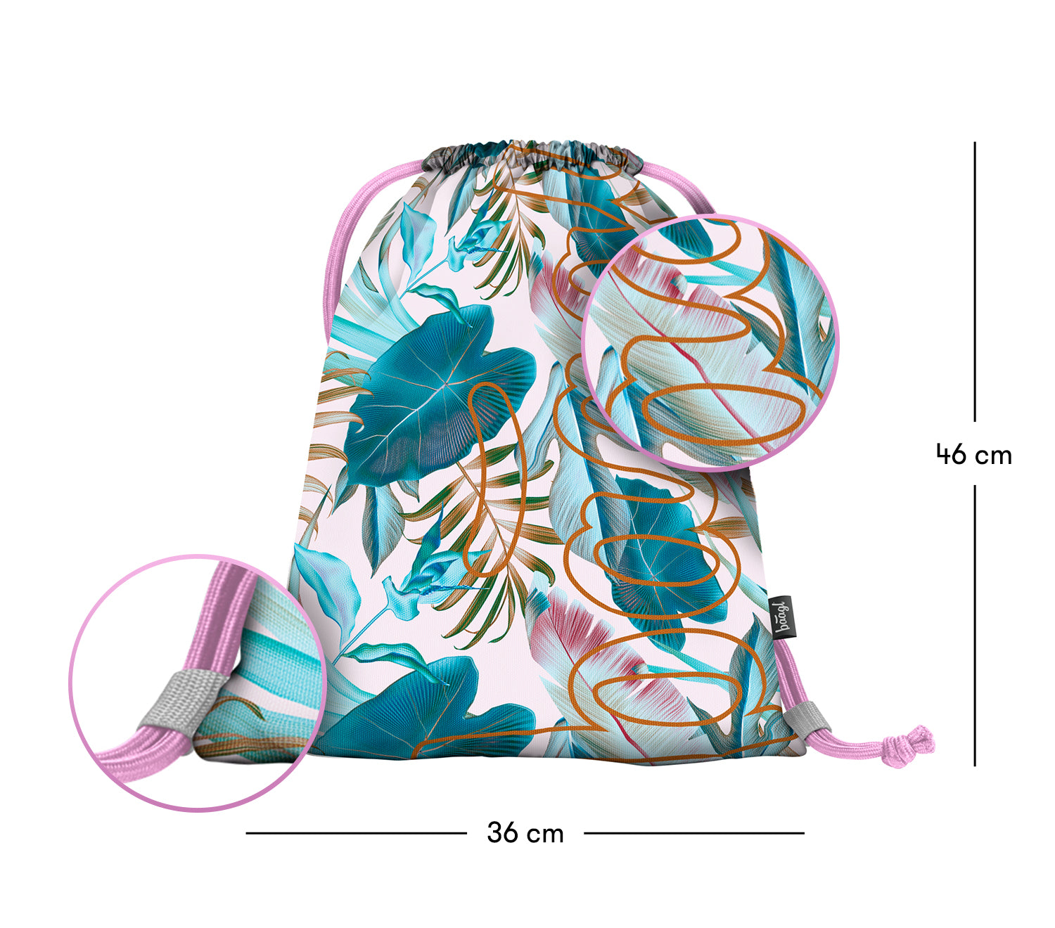 baagl-skate-leafs-sac-de-gym-cordon-lavable image 3