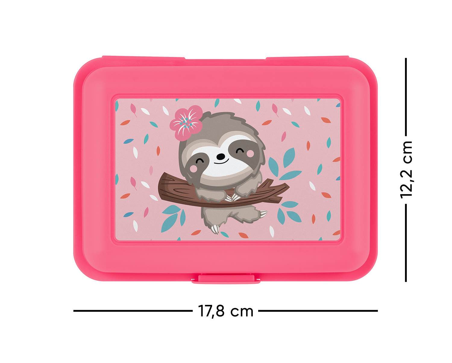 baagl-sloth-lunch-box-enfant-rose-compartiment image 2