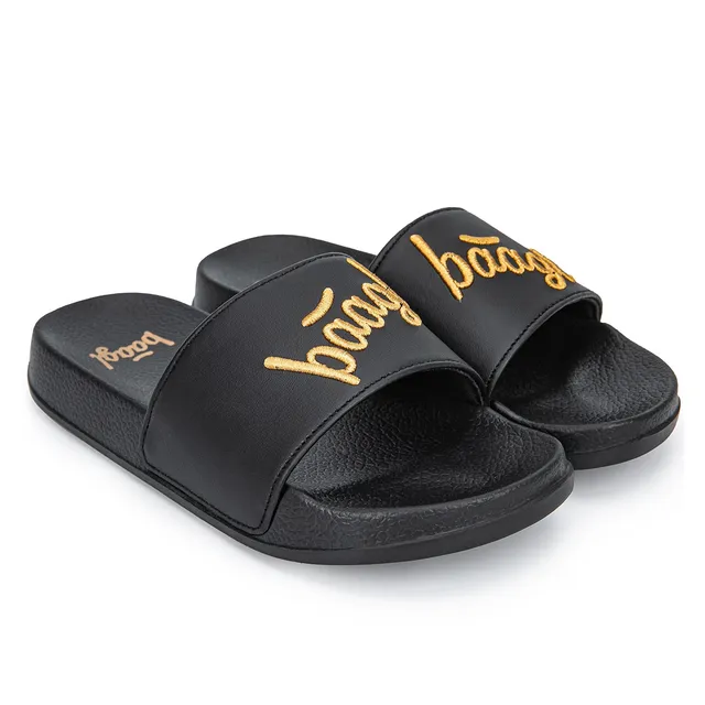 baagl-slippers-logo-gold-chaussons-enfant-taille-35 image 1