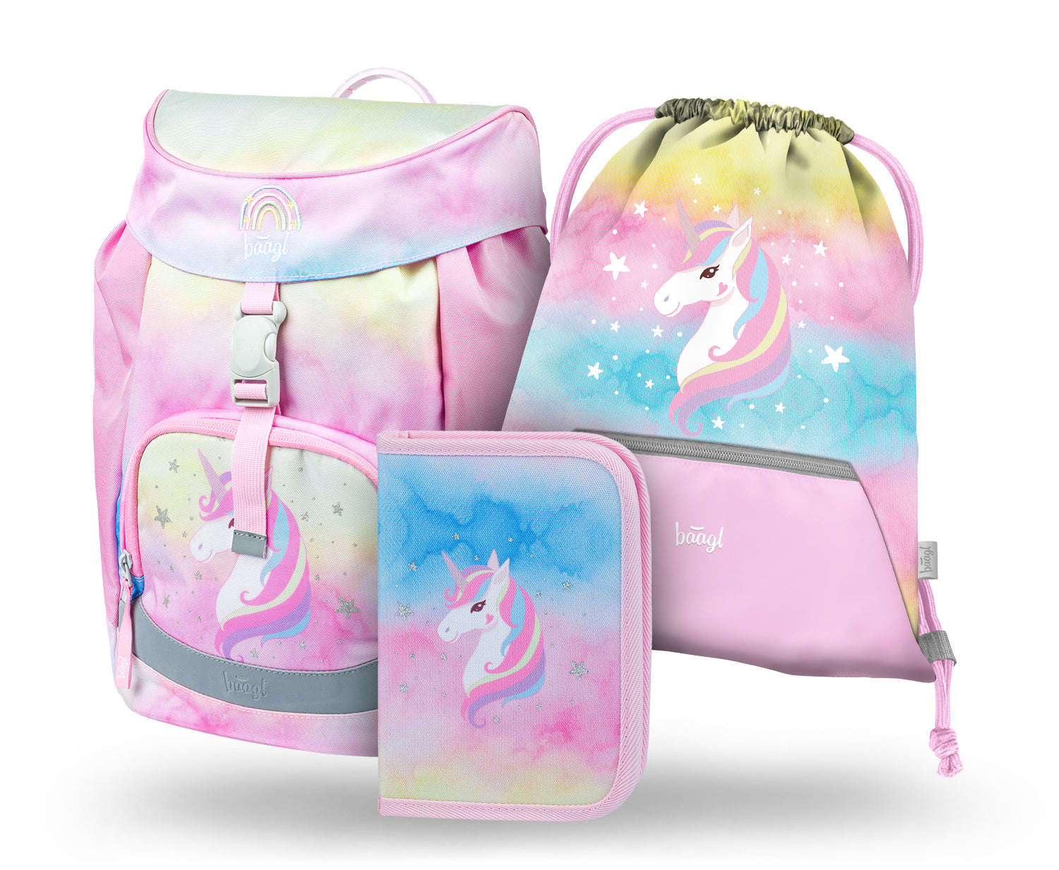 baagl-airy-rainbow-unicorn-kit-scolaire-fille-3-pi-ces-cp image 1