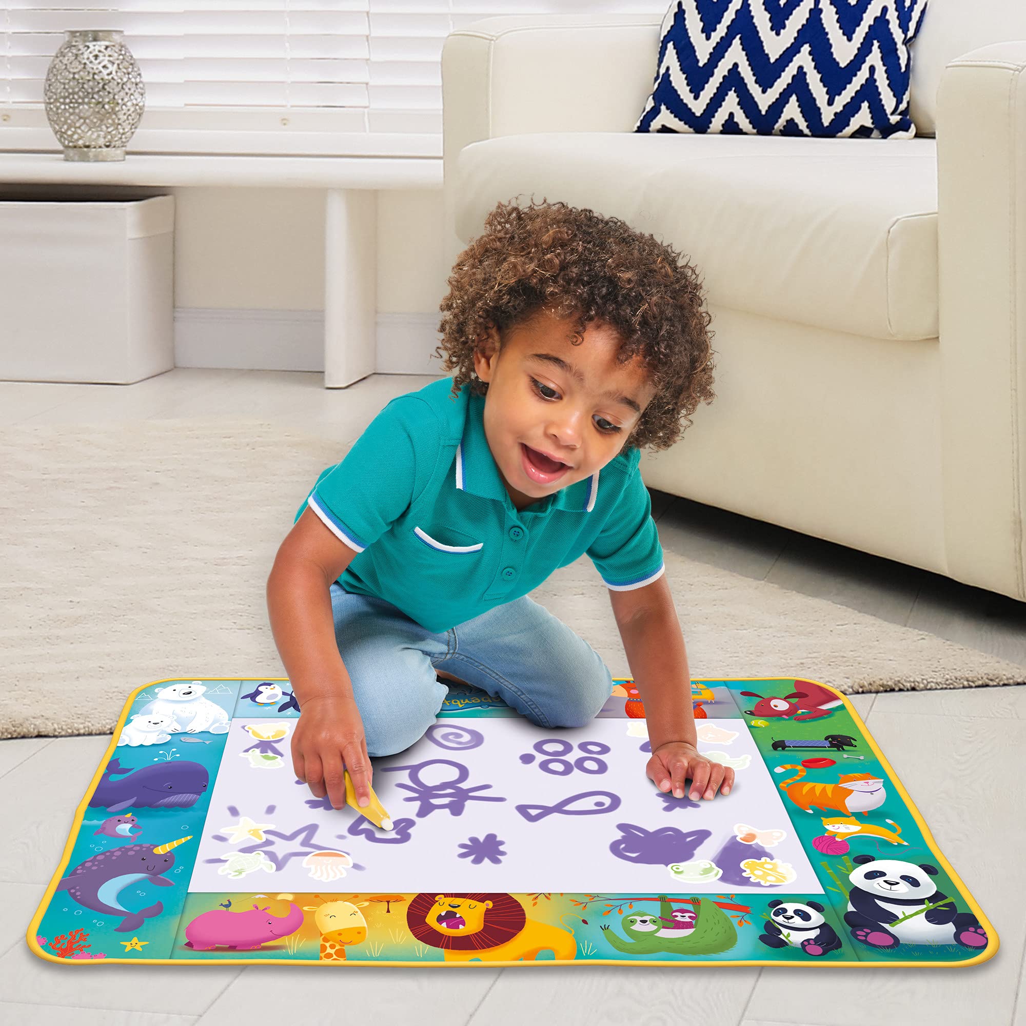 aquadoodle-large-mat-tapis-jeu-eau-animaux-75x55-cm-18-mois image 2