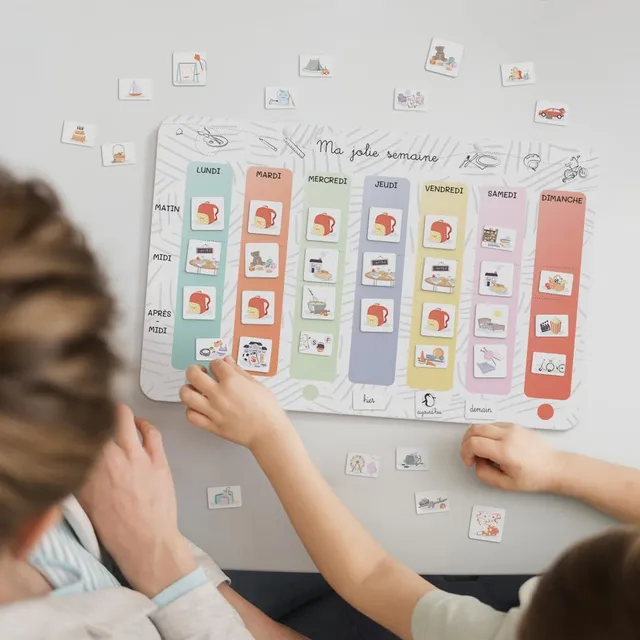 atelier-gigogne-autonomie-semainier-enfant-magn-tique-100-magnets image 1
