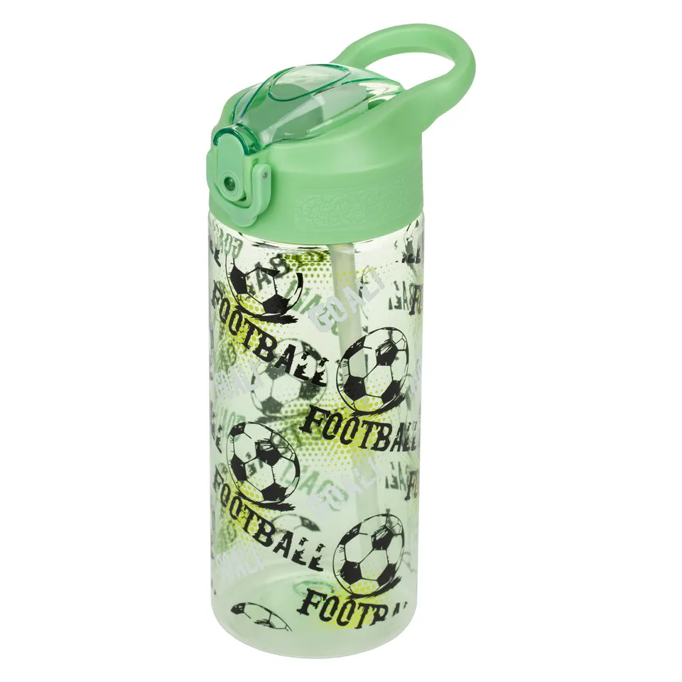 baagl-gourde-tritan-football-500-ml-avec-paille-enfant image 1