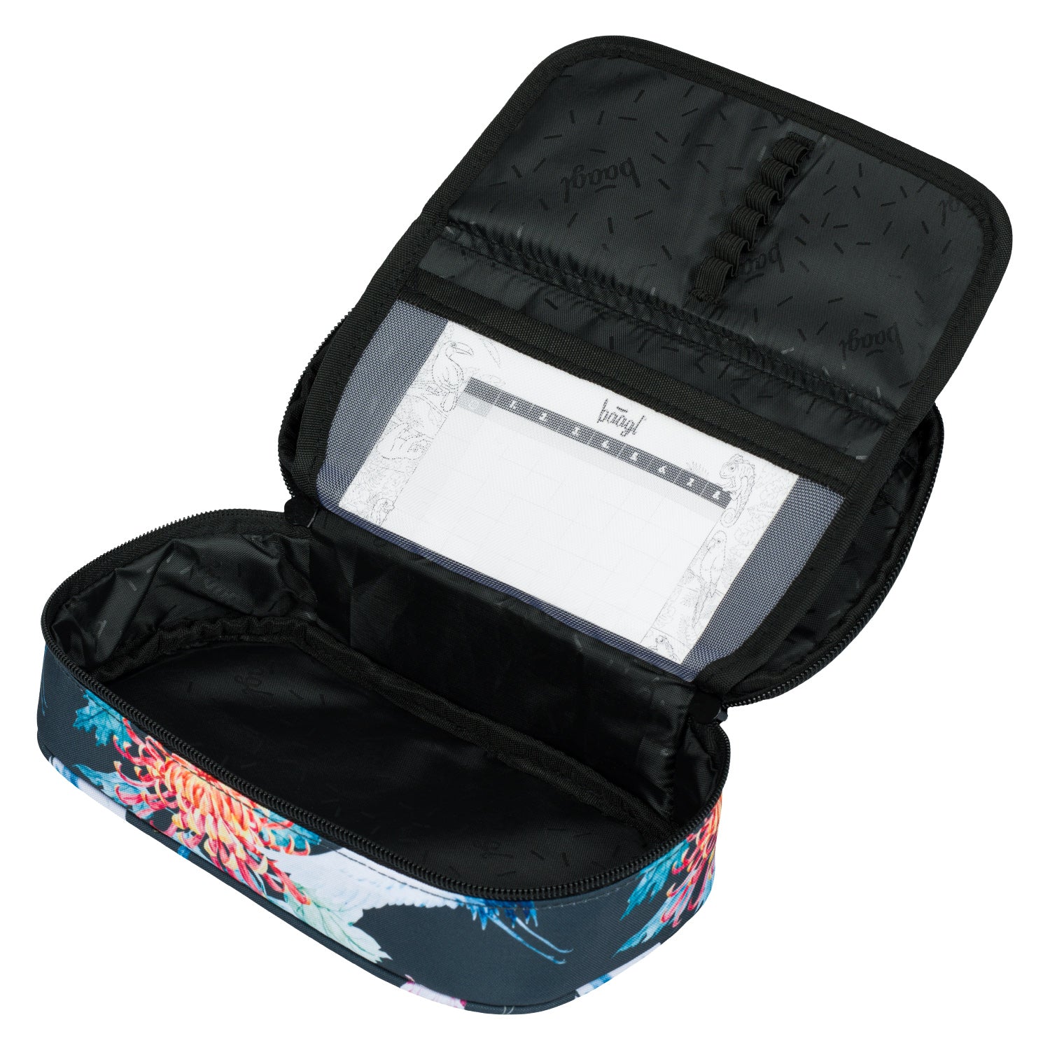 baagl-birds-trousse-scolaire-rigide-vide-motif-oiseaux image 2