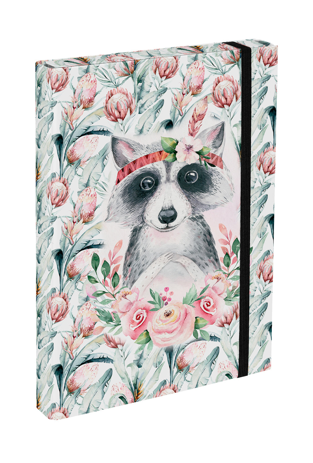 baagl-notebook-folders-a4-chemise-raccoon-lastique image 1