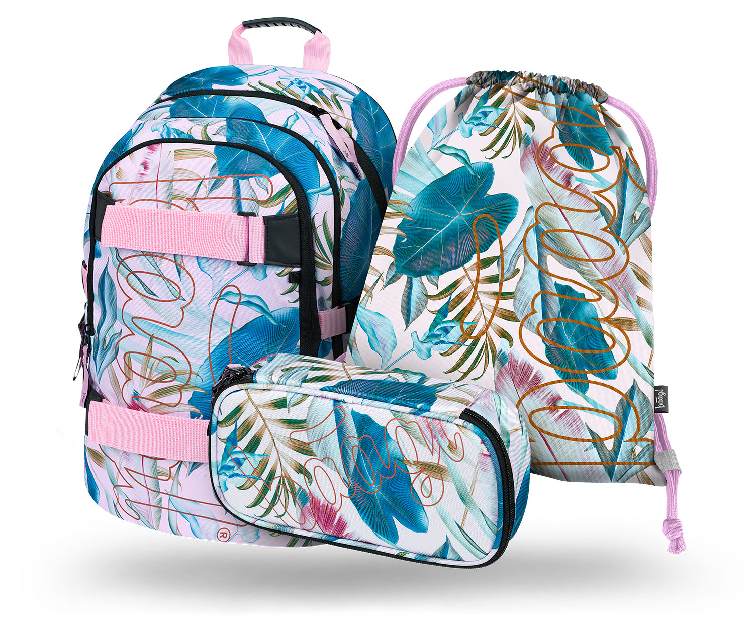 baagl-skate-leafs-set-scolaire-sac-dos-25-l-3-pi-ces-fille image 1