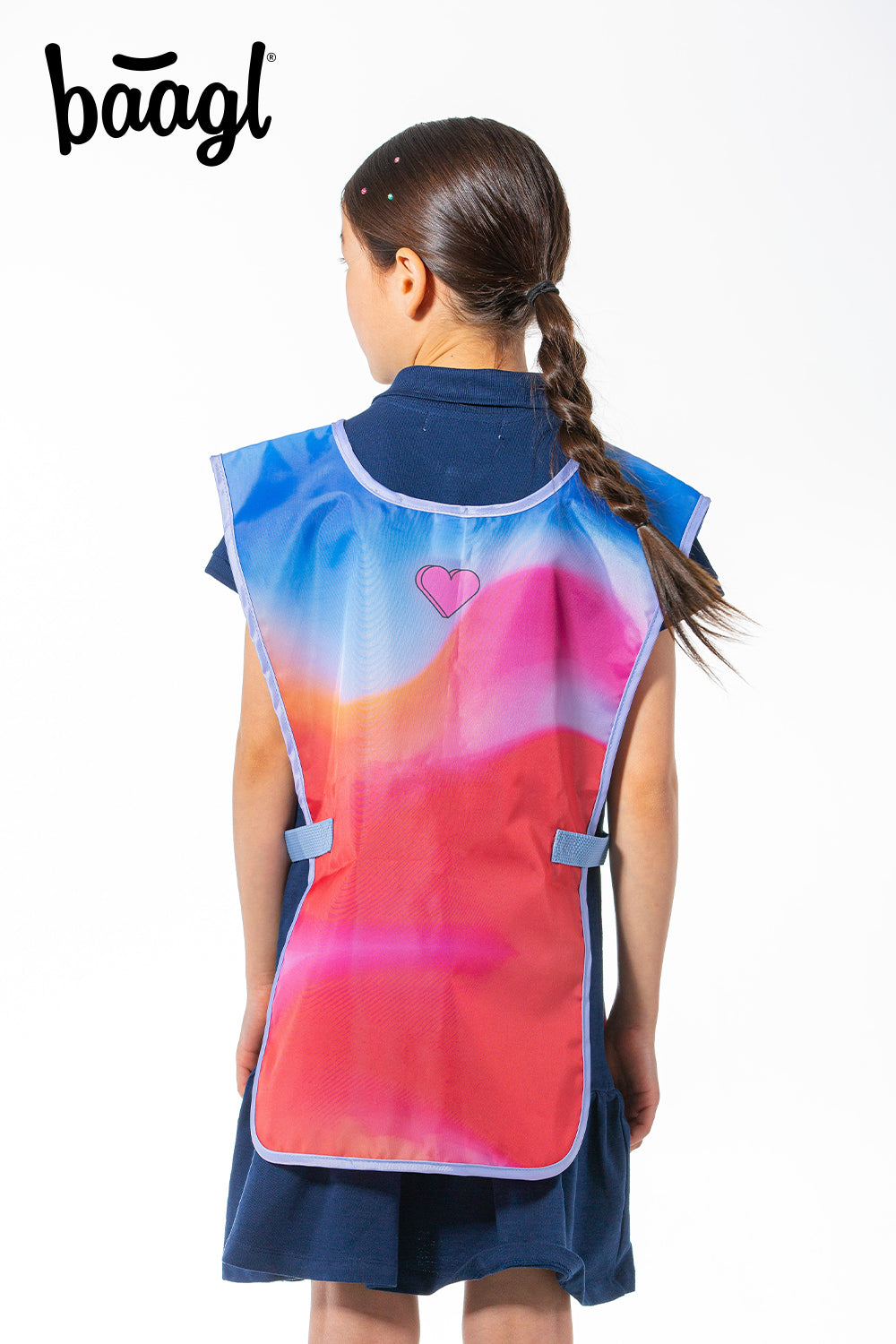 baagl-rainbow-red-tablier-enfant-poches-lavable-cole image 6