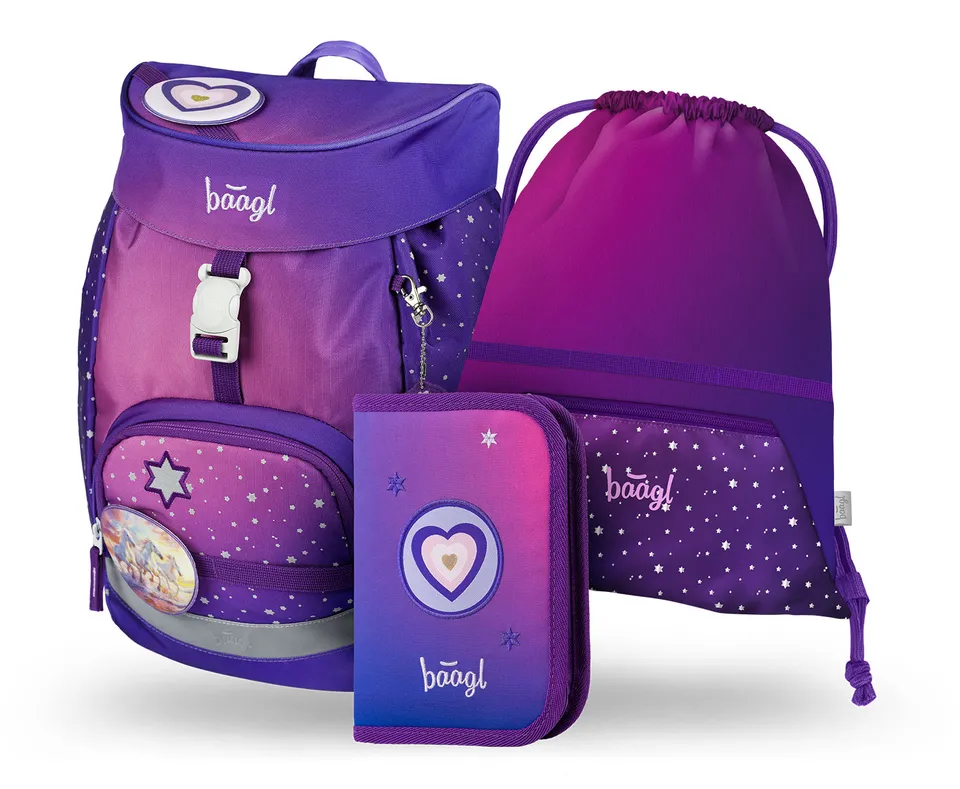 baagl-airy-horses-heart-ensemble-cartable-trousse-sac-gym image 1