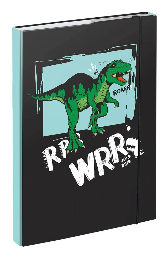 baagl-notebook-folders-heftbox-a4-dino-chemise-lastique image 1