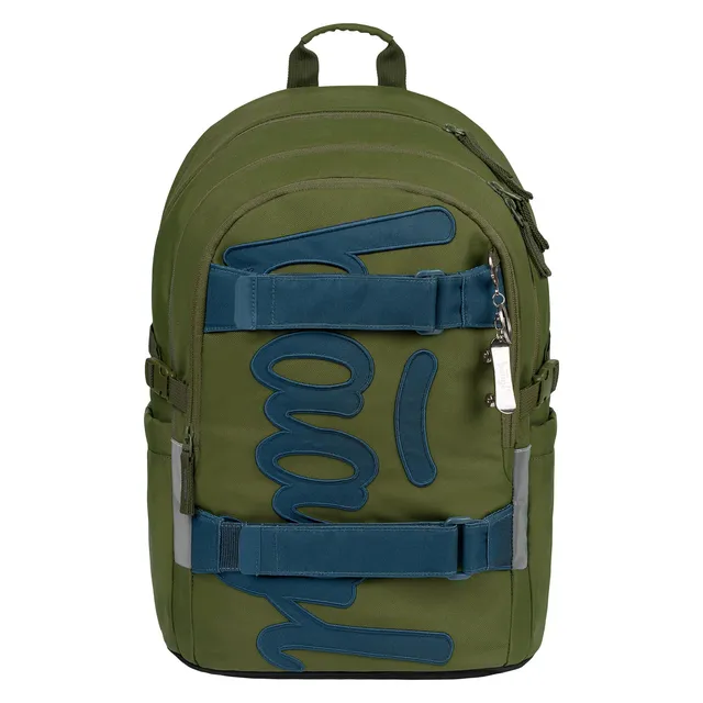 baagl-skate-olive-sac-dos-scolaire-porte-skate image 1