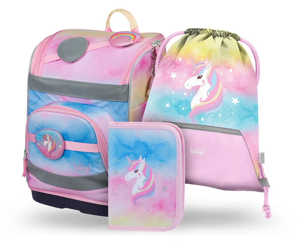 baagl-zippy-plus-rainbow-unicorn-cartable-fille-cp image 1