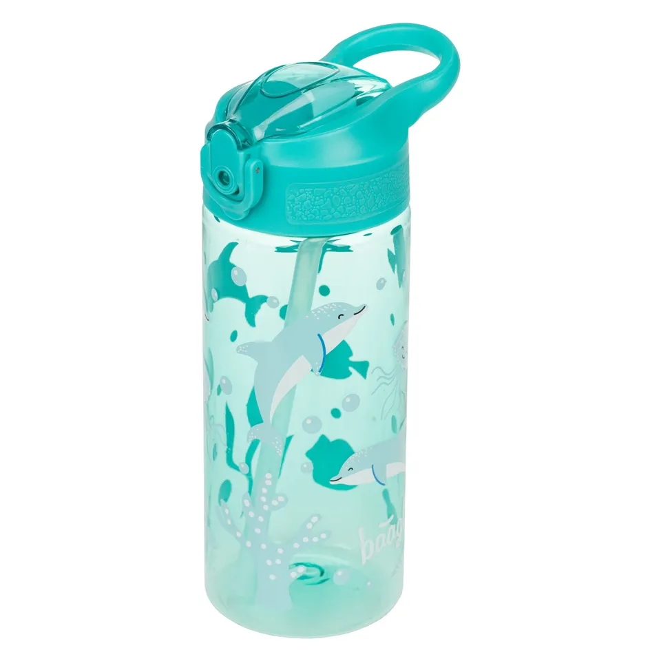 baagl-dolphin-gourde-tritan-paille-500-ml-dauphin-enfant image 1