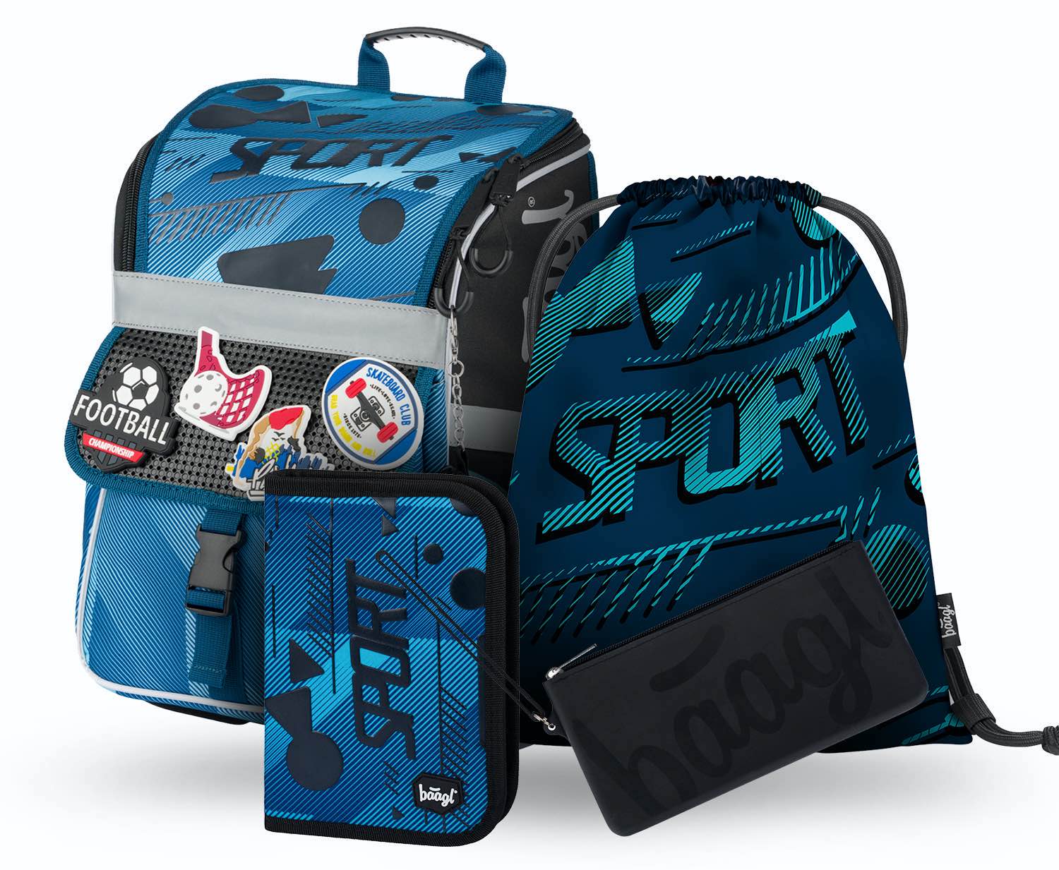 baagl-zippy-sport-cartable-scolaire-gar-on-18-l-trousse-sac image 1