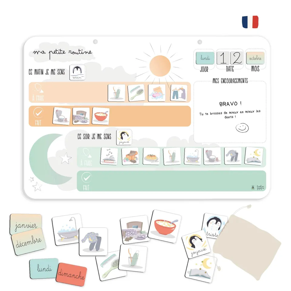 atelier-gigogne-ma-petite-routine-tableau-magn-tique-57-magnets-3-8-ans image 1