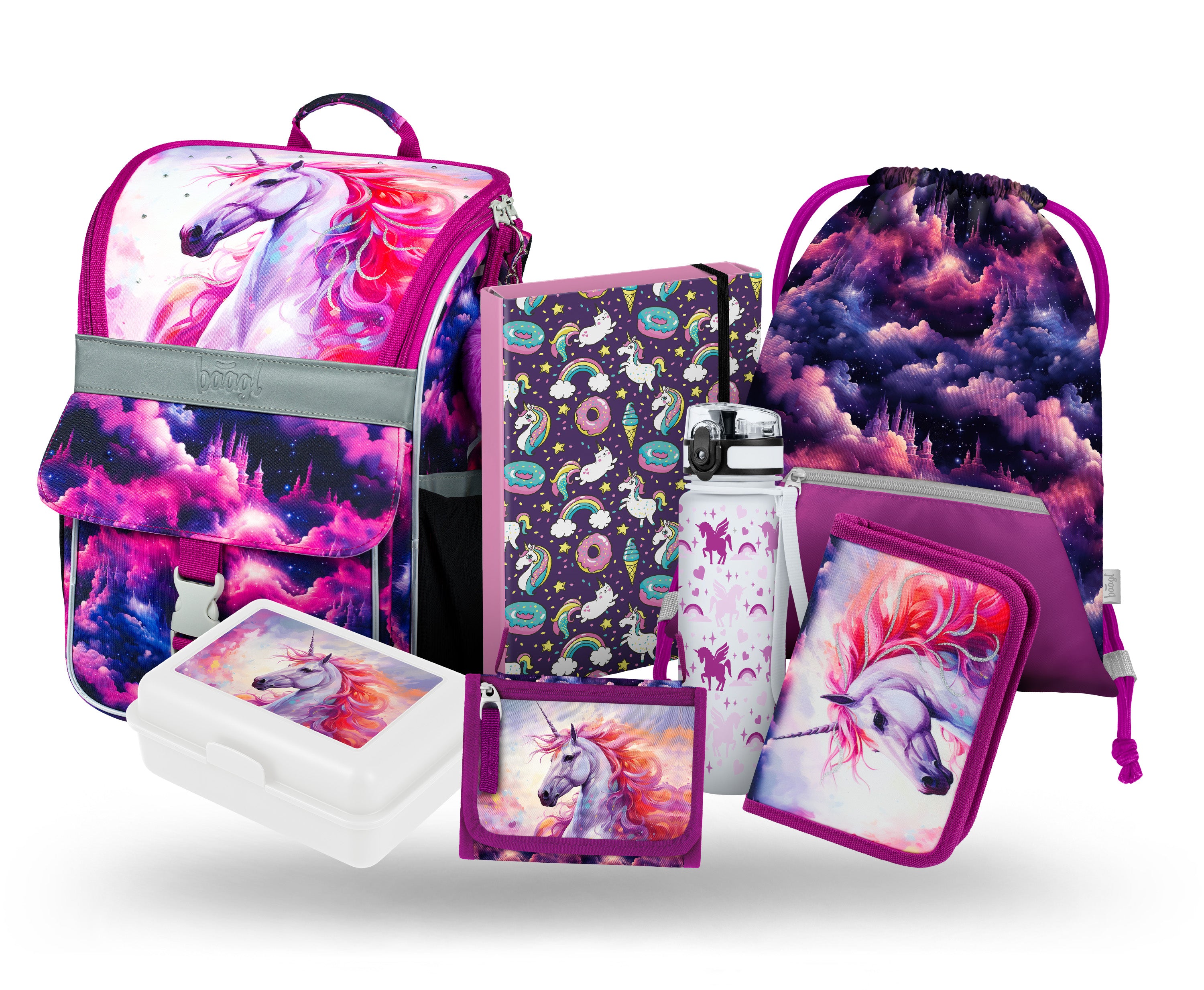 baagl-school-sets-zippy-royal-unicorn-iii-cartable-fille-cp image 1