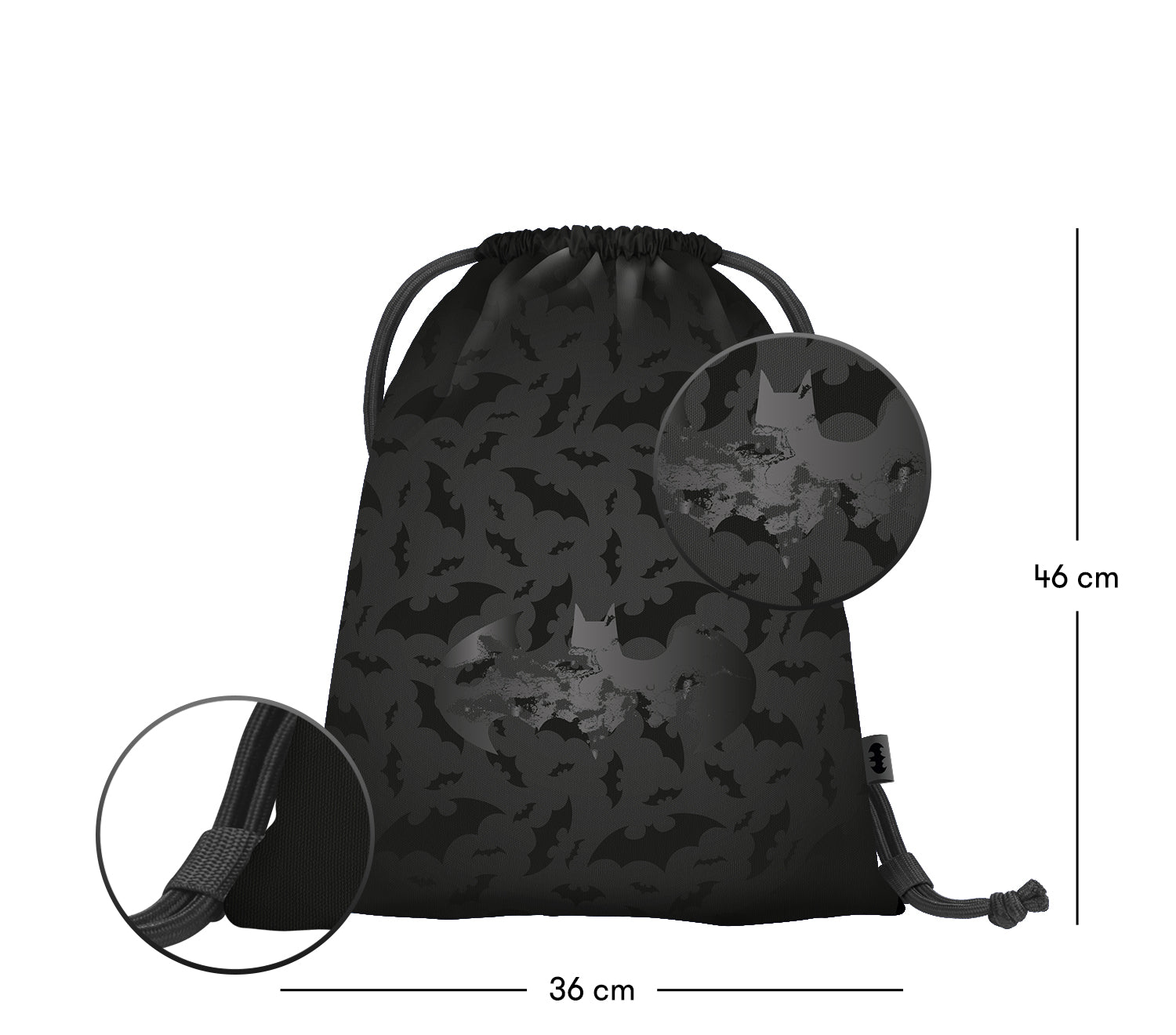 baagl-gym-sacks-batman-black-sac-gym-lavable-enfant image 3
