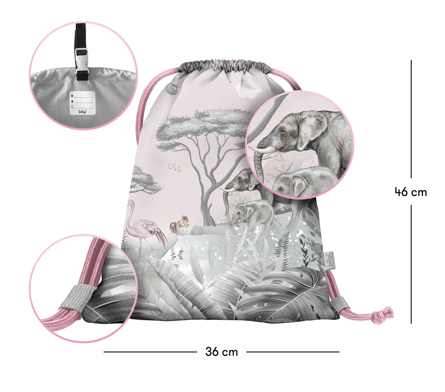 baagl-gym-sacks-sac-de-gym-safari-mousqueton-lavable image 3