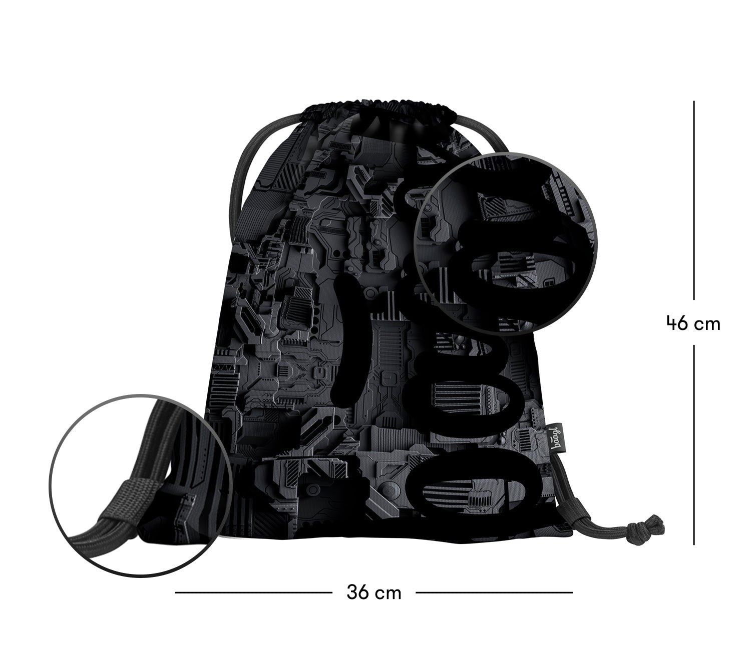 baagl-gym-sacks-sac-gym-technic-lacets-lavable image 3
