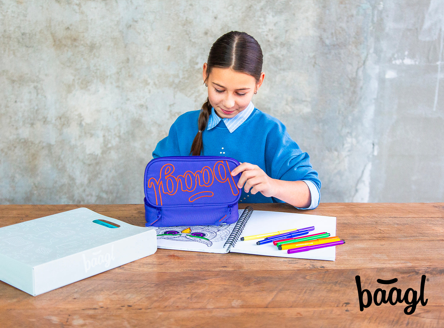 baagl-orange-trousse-scolaire-vide-recycl-e image 5