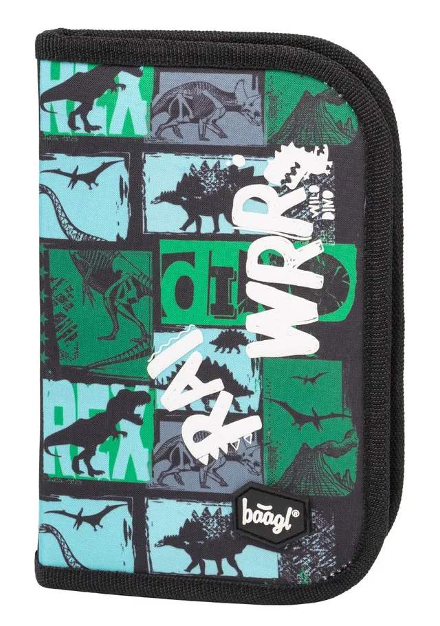 baagl-classic-trousse-scolaire-dino-un-compartiment-zip image 1