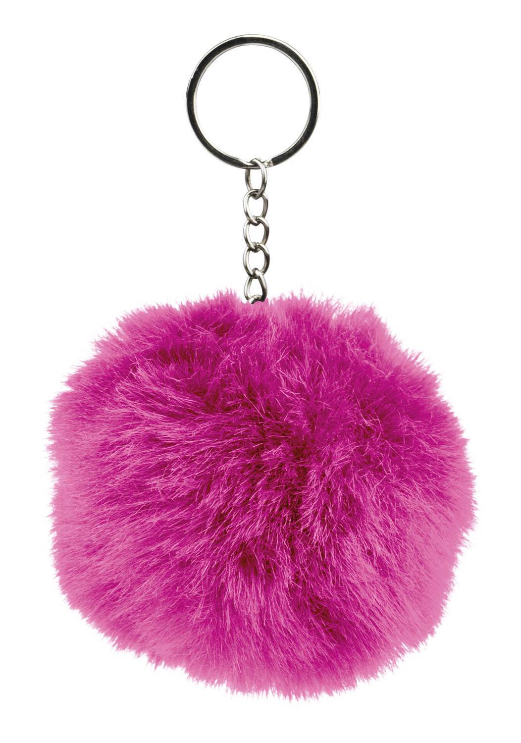 baagl-porte-cl-s-pompon-rose-fourrure image 1