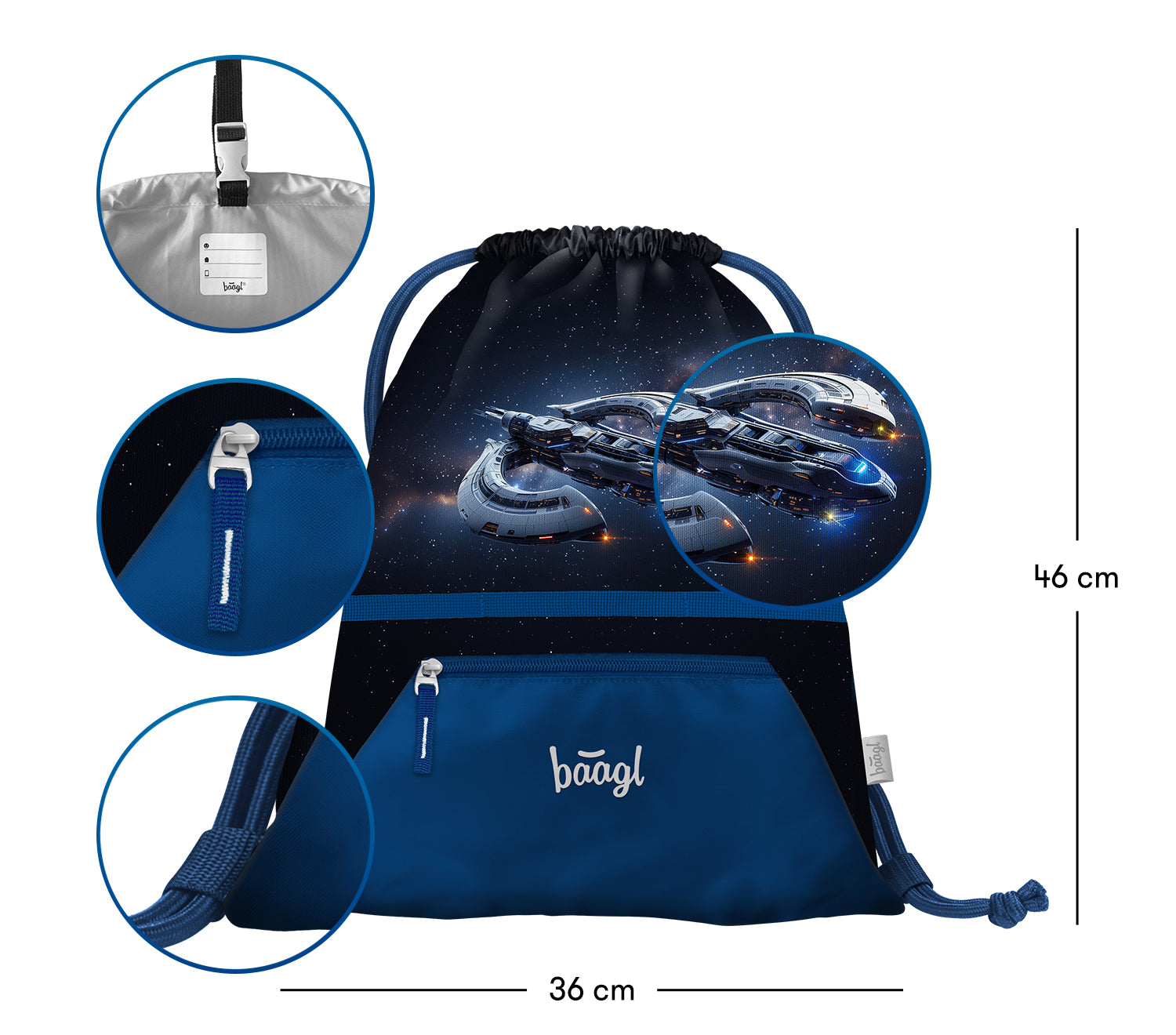 baagl-gym-sacks-spacecraft-sac-gym-poche-zipp-e image 3