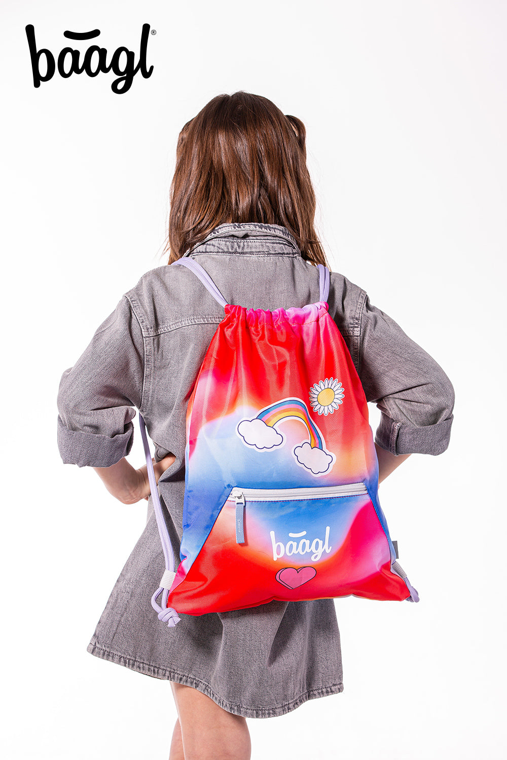 baagl-gym-sacks-rainbow-red-sac-gym-poche-zipp-e image 4