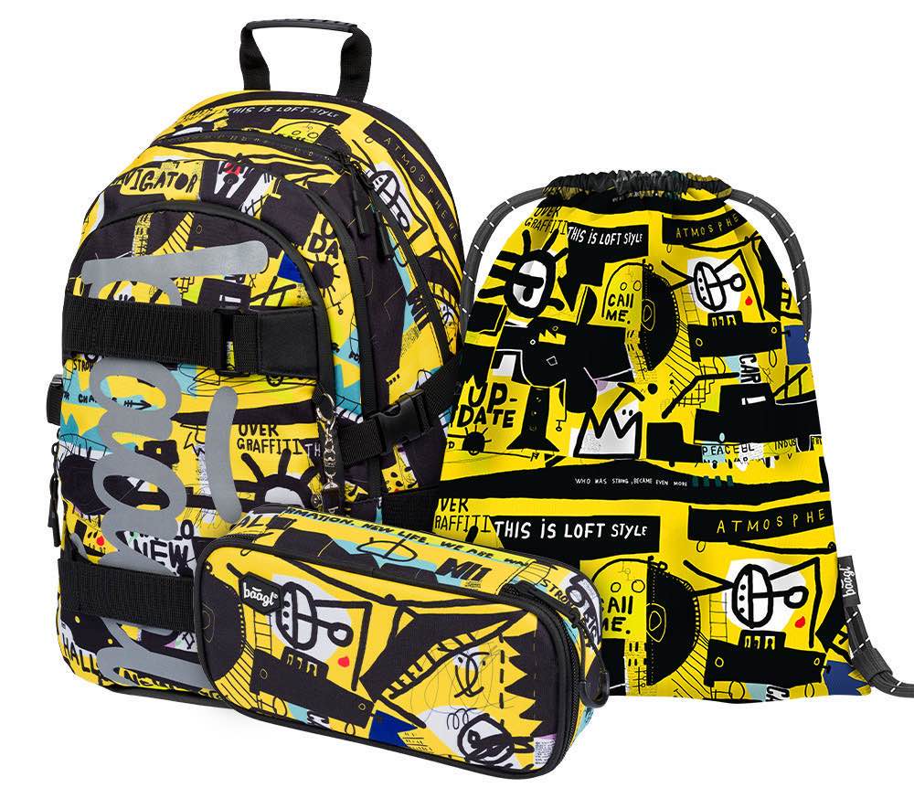 baagl-skate-street-art-set-cartable-3-pi-ces-25-l image 1