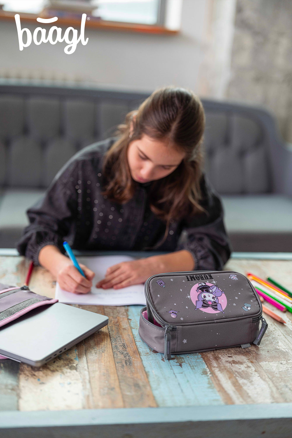 baagl-kuromi-grey-trousse-scolaire-grise-recycl-e image 5