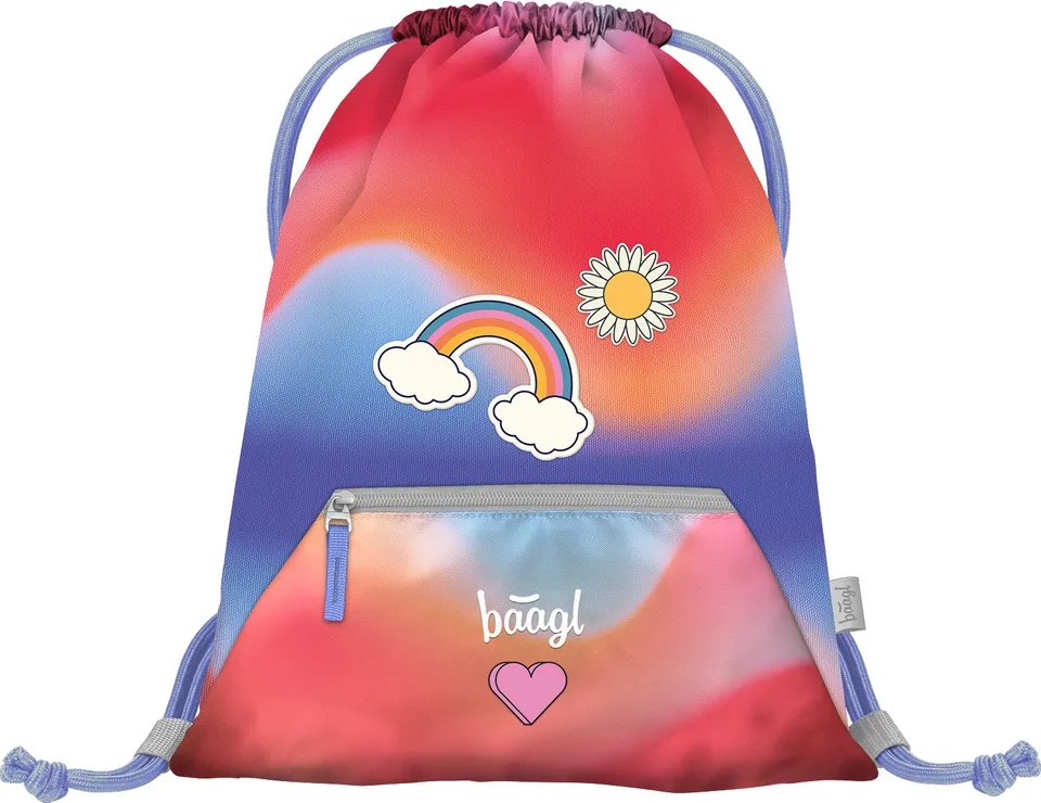 baagl-gym-sacks-rainbow-red-sac-gym-poche-zipp-e image 1