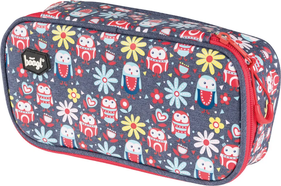baagl-happy-owls-trousse-scolaire-hiboux-zip image 1
