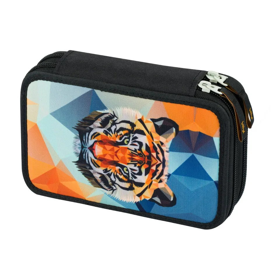 baagl-tiger-trousse-scolaire-double-compartiment-tigre-vide image 1