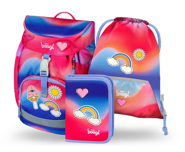 baagl-school-sets-airy-rainbow-red-kit-scolaire-3-pi-ces-l-ger image 1