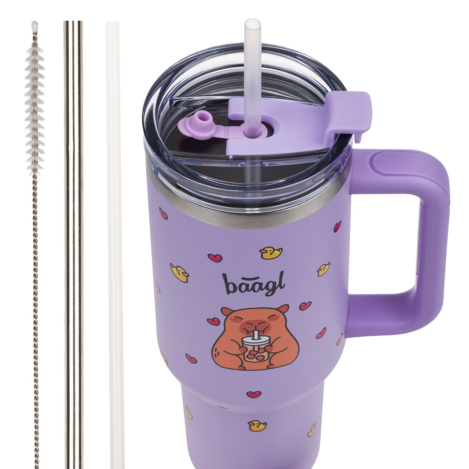 baagl-b-cup-capybara-gourde-isotherme-inox-1-18-l-avec-paille image 5