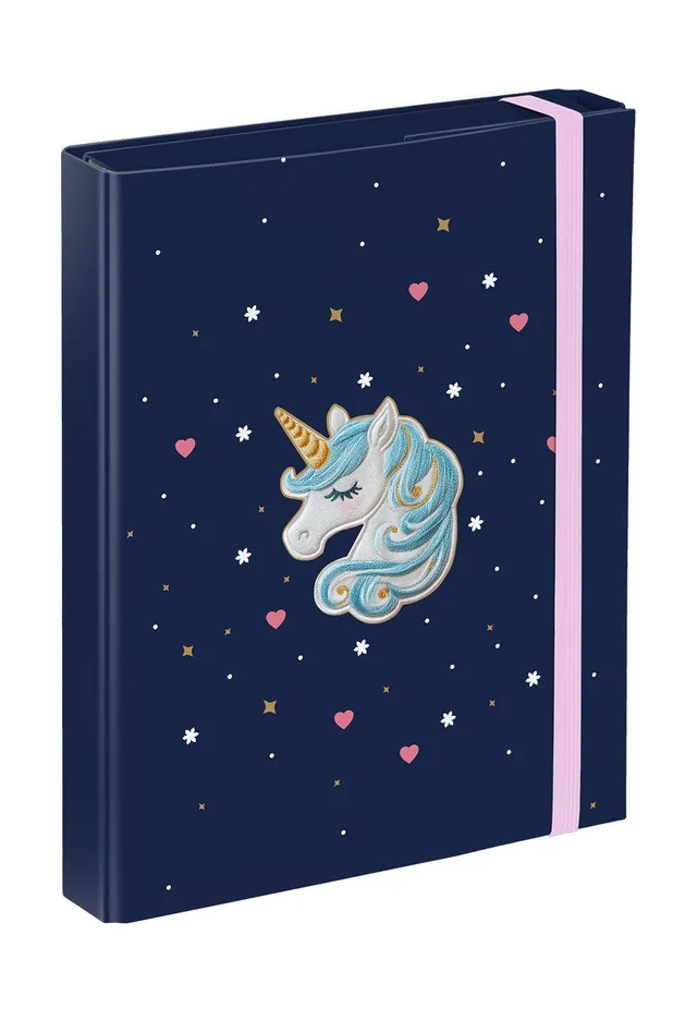 baagl-unicorn-gold-chemise-a5-lastique-fille image 1