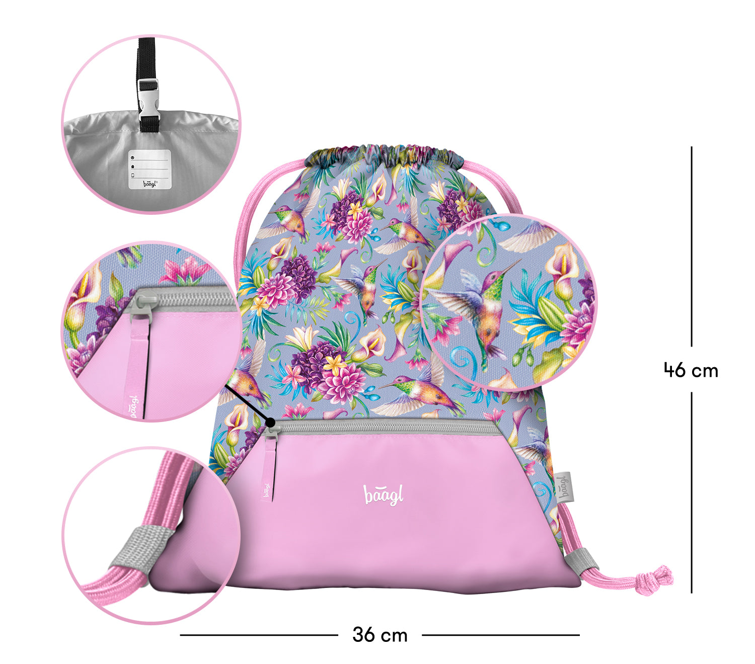 baagl-gym-sacks-hummingbird-sac-de-sport-poche-zipp-e image 3