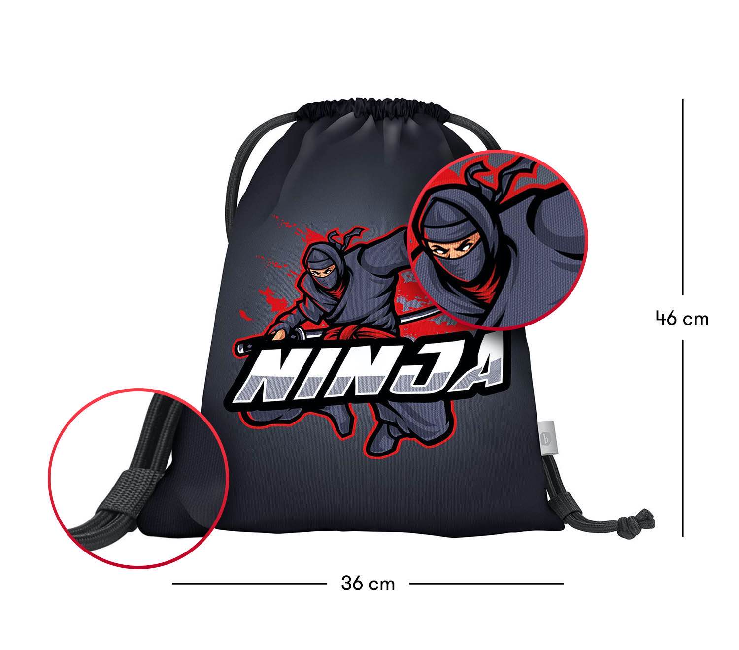 baagl-gym-sacks-ninja-sac-de-gym-gar-on-lavable image 3