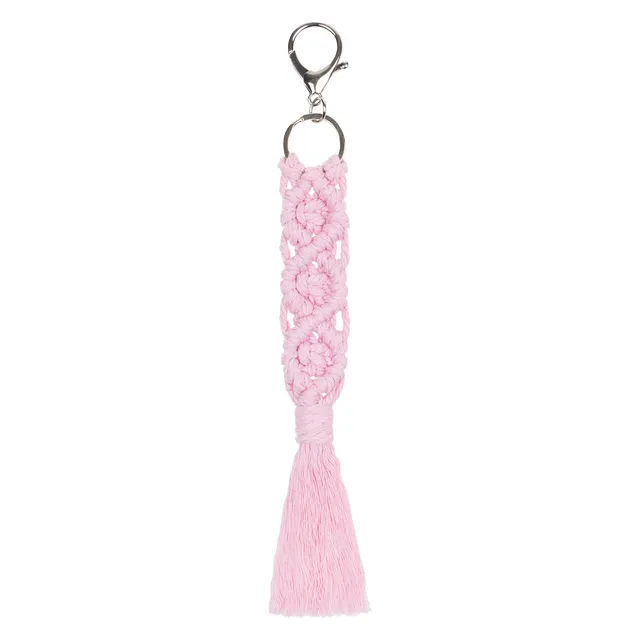 baagl-macrame-porte-cl-s-pompon-rose-fluo image 1